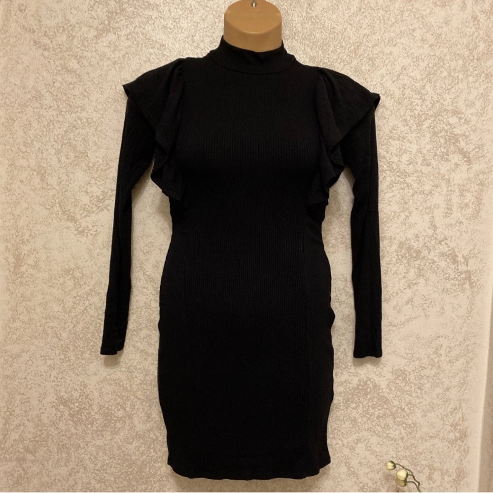 Express Elegant Black Long Sleeve Sweater Dress